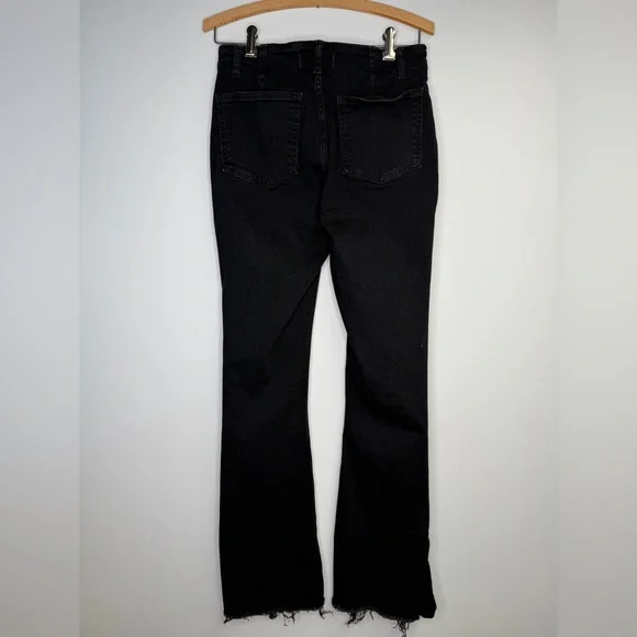 Free People We The Free Level Up Slit Slim Flare Jeans Black Size 29 - Picture 7 of 8